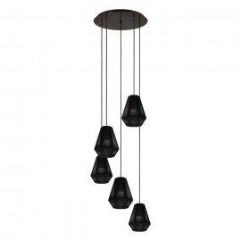 Eglo-CHIAVICA Pendant 5 Lights - Nickel-nero